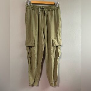 Zara modal pull on cargo joggers in olive green. Size X- Small